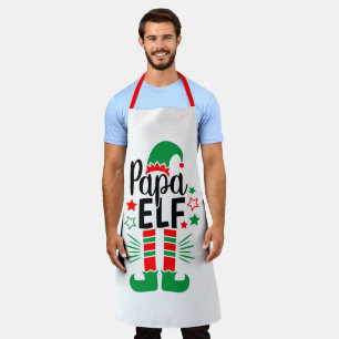 Elf Family Fun   Roter und grüner Papa Elf Schürze