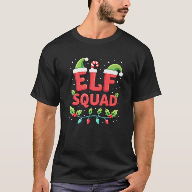 Elf Family Xmas Christmas Matching Pajamas Elf Squ T-Shirt (Vorderseite)