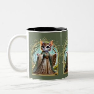 Elf Feline Fantasy Adventure Zweifarbige Tasse