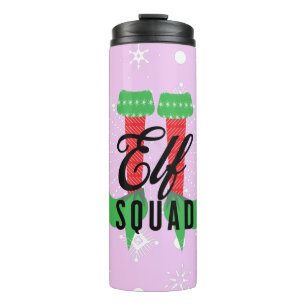 Elf Fersenteam Weihnachtsfeiertage Schneeflocken R Thermosbecher