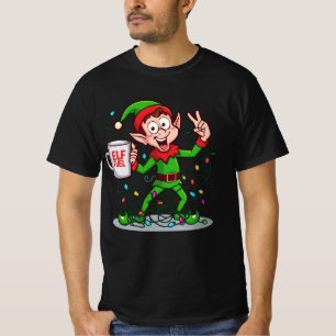 Elf Fuel – Cute Coffee Elf Funny Christmas Design T-Shirt