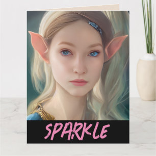 ELF GIRL FANTASY SPARKLE GEBURTSTAGSKARTEN FÜR SIE KARTE