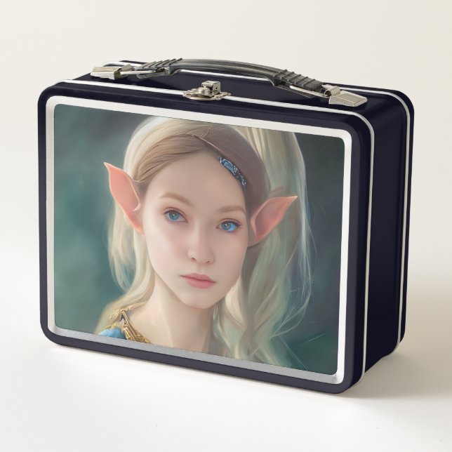 ELF GIRL METAL RETRO LUNCHBOXES METALL BROTDOSE (Vorderseite)