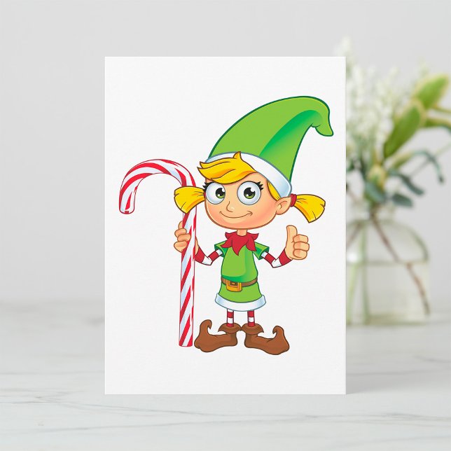 Elf Girl mit Candy Cane Einladungen (Von Creator hochgeladen)