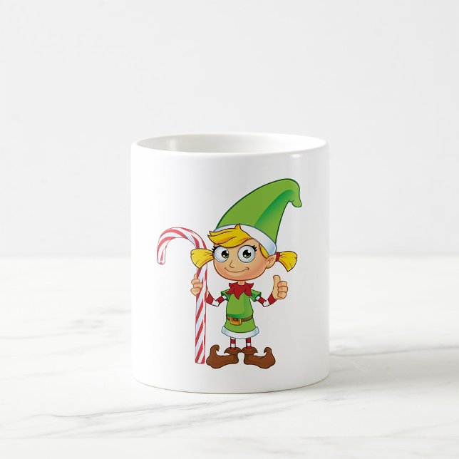 Elf Girl mit Candy Cane Kaffeetasse (Von Creator hochgeladen)