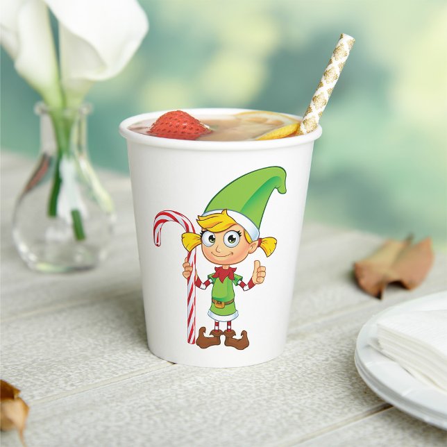 Elf Girl mit Candy Cane Pappbecher (Von Creator hochgeladen)