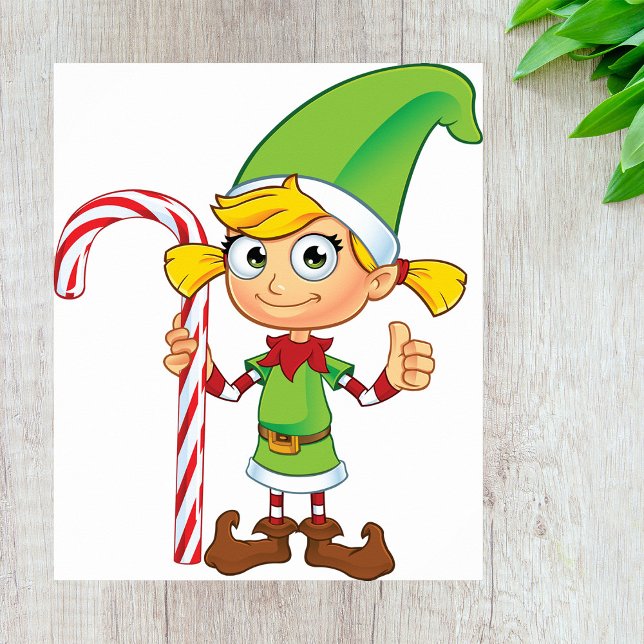 Elf Girl mit Candy Cane Poster (Von Creator hochgeladen)