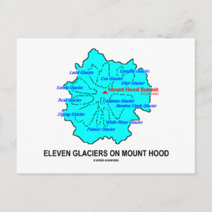 Elf Gletscher auf Berghütte (Geologie Karte) Postkarte