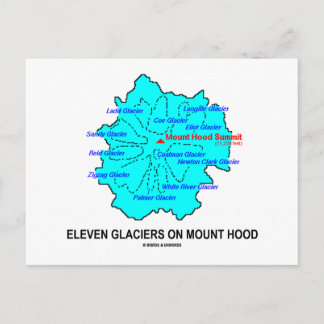 Elf Gletscher auf Berghütte (Geologie Karte) Postkarte