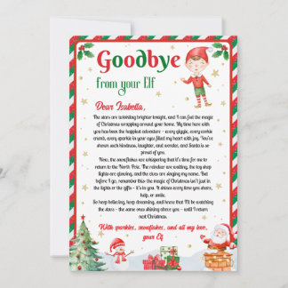 Elf Goodbye Letter Goodbye from Elf Christmas Einladung