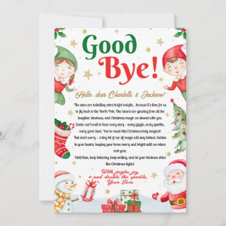 Elf Goodbye Letter Goodbye from Elf Christmas Einladung
