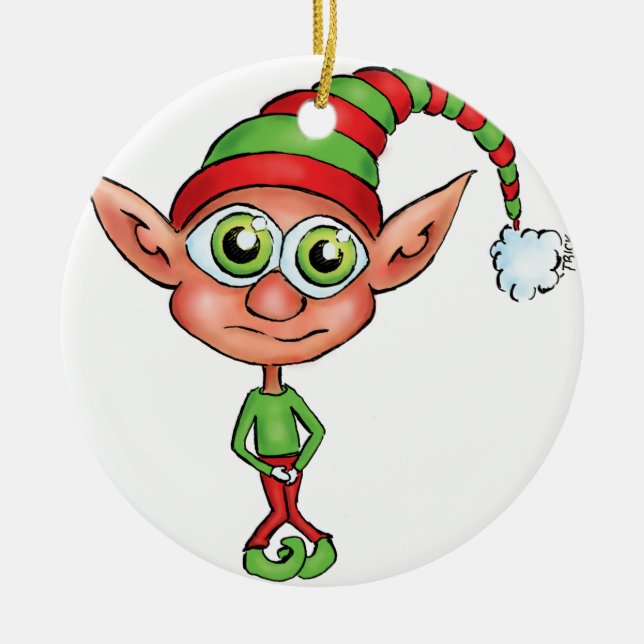 Elf got, um zu pinkeln! keramik ornament (Vorne)