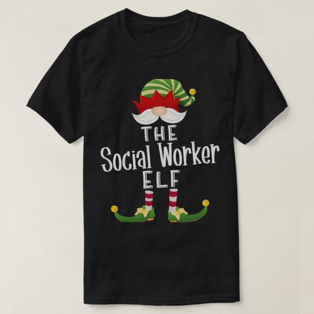 Elf-Gruppe der Sozialarbeiter Weihnachten Funny Pa T-Shirt (Design vorne)