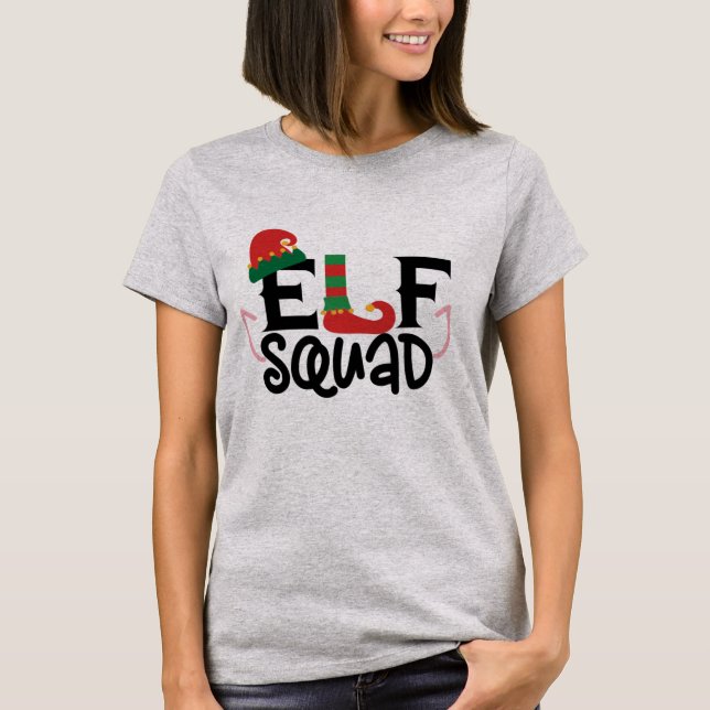 Elf-Gruppen-Weihnachten T-Shirt (Vorderseite)