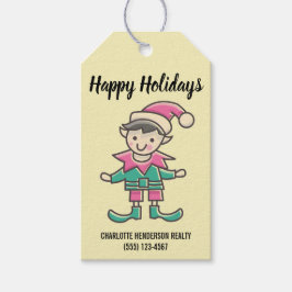 Elf Happy Holidays Company Weihnachten Geschenkanhänger