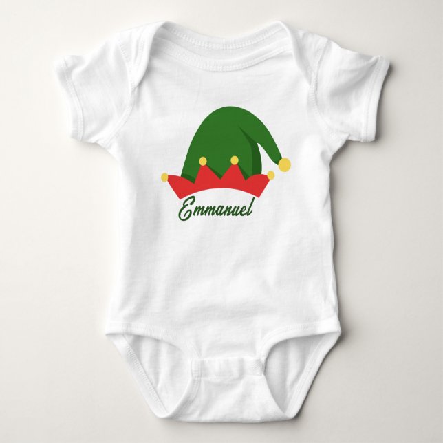 Elf Hat Bodysuit Baby Strampler (Vorderseite)