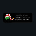 Elf Hat Christmas Return Address Label Black<br><div class="desc">Feiern Sie die Weihnachtssaison mit lustigen Elf-Hat-Rücksendeadressen-Aufklebern. Wählen Sie den Typ des Schriftartes,  den Sie für Ihren Namen gewollt haben.</div>