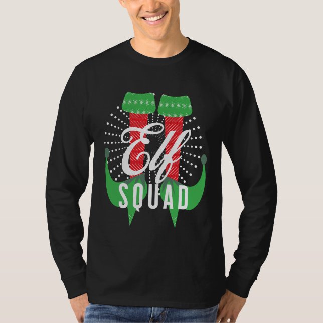 Elf Heelses Squad Weihnachtsfeiertag T-Shirt (Vorderseite)