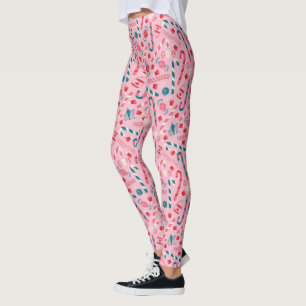 Elf Holiday Candy Pattern Leggings