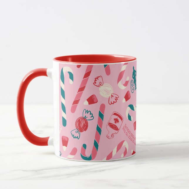 Elf Holiday Candy Pattern Tasse (Links)