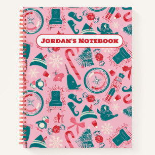 Elf Holiday Gerahmt Icon Muster Notizbuch