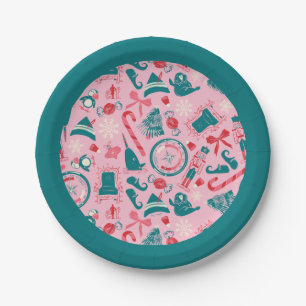 Elf Holiday Gerahmt Icon Muster Pappteller