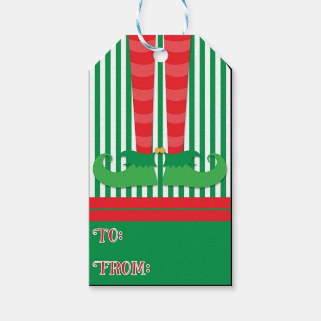 Elf Holiday Gift Tags Geschenkanhänger (Vorderseite)
