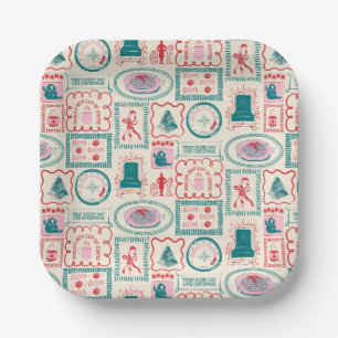 Elf Holiday Icon Muster Pappteller