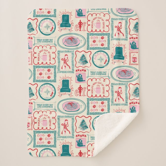 Elf Holiday Icon Muster Sherpadecke (Vorderseite)