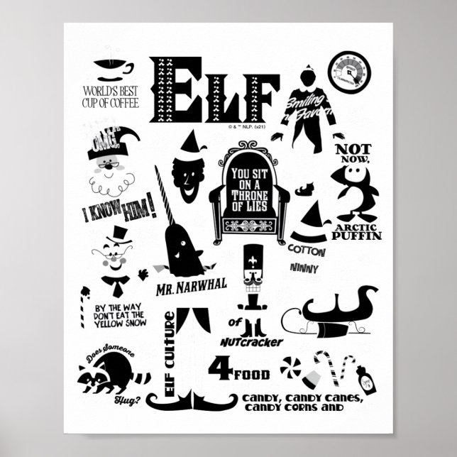 Elf Icons And Movie Quotes  Poster (Vorne)