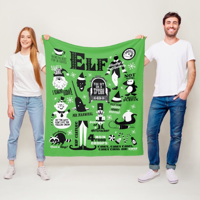 Elf Icons und Movie Quotes Fleecedecke (Beispiel)