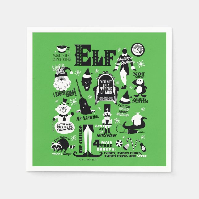 Elf Icons und Movie Quotes Serviette (Vorderseite)