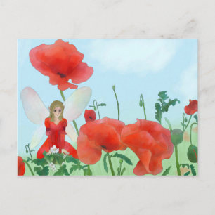Elf im Mohn Postkarte
