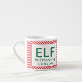 Elf in der Ausbildung von rot, grün und weiß Weihn Espressotasse