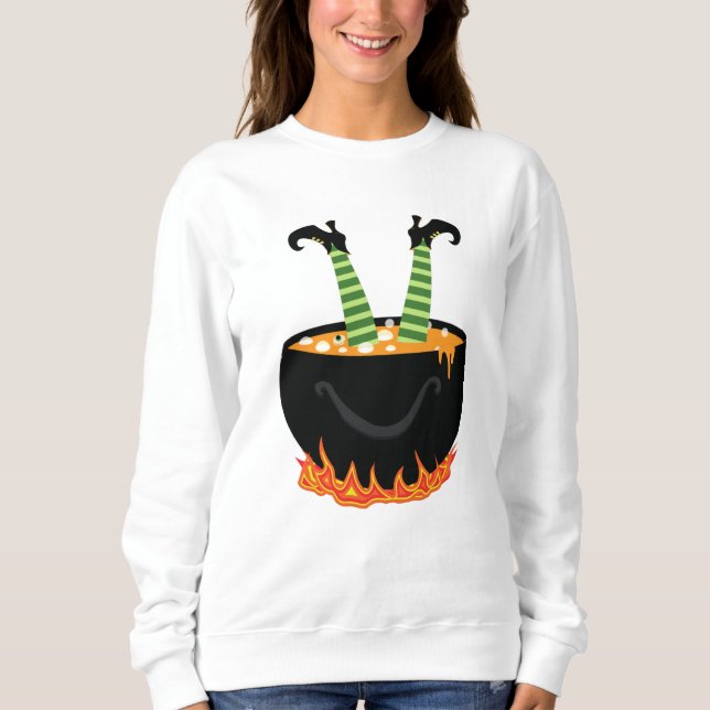 Elf in kochendem Wasser Halloween-Geschenk Sweatshirt (Vorderseite)