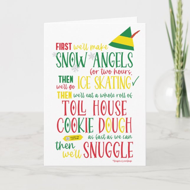 Elf Itinerary Christmas Card © GraphicLoveShop Karte (Vorderseite)