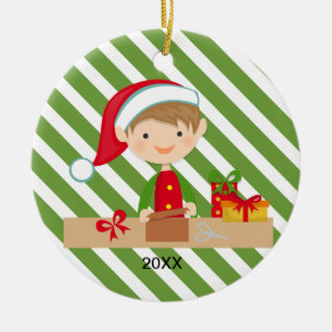 Elf-Junge in der Werkstatt-Verzierung Keramikornament