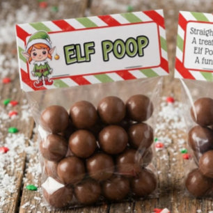 Elf-Kotz-Weihnachtsgeschenktüten-Kartengestaltung Mitteilungskarte