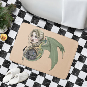Elf-Krieger-Drache Fantasy Magisches Mittelalter P Badematte