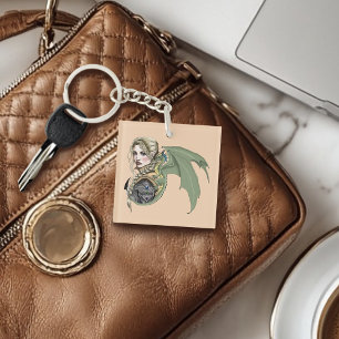 Elf-Krieger-Drache Fantasy Magisches Mittelalter P Schlüsselanhänger