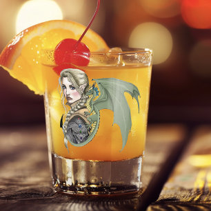 Elf-Krieger-Drache Fantasy Magisches Mittelalter P Schnapsglas