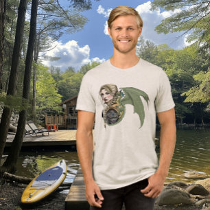 Elf-Krieger-Drache Fantasy Magisches Mittelalter P Tri-Blend Shirt