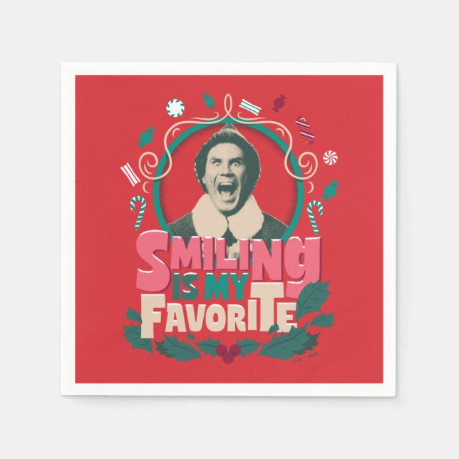 Elf - Lächeln ist mein Favorit Serviette (Vorderseite)