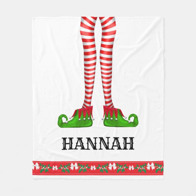 Elf Leg Child's Personalisiertes Weihnachtsblanket Fleecedecke (Vorderseite)