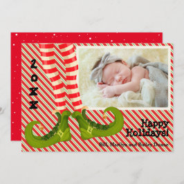 Elf Legs Christmas Foto Feiertagskarte