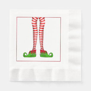 Elf Legs Christmas Napkins Serviette