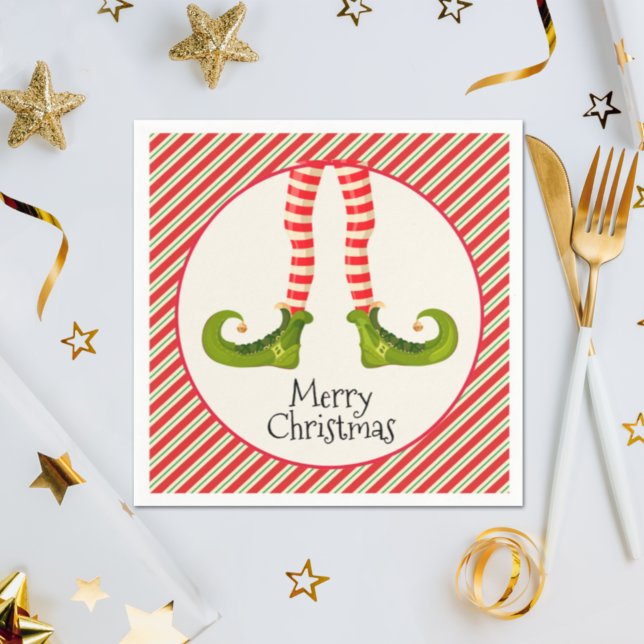 Elf Legs Weihnachtsfeier Serviette (Elf Legs Christmas Holiday Party Napkins)