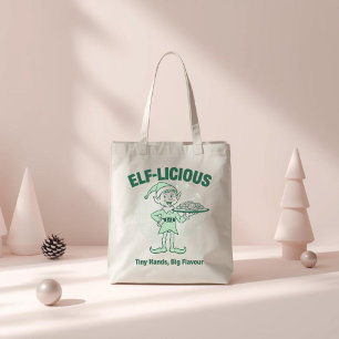 Elf-licious – Lustiger Weihnachts-Elf-Wortwitz Tragetasche