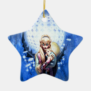Elf Madonna Keramikornament