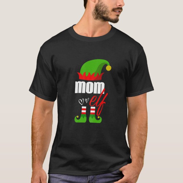 Elf Mama Weihnachtself Familienkostüm für Mo T-Shirt (Vorderseite)